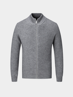 Cardigan homme en tricot avec col montant et fermeture éclair