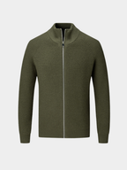 Cardigan homme en tricot avec col montant et fermeture éclair