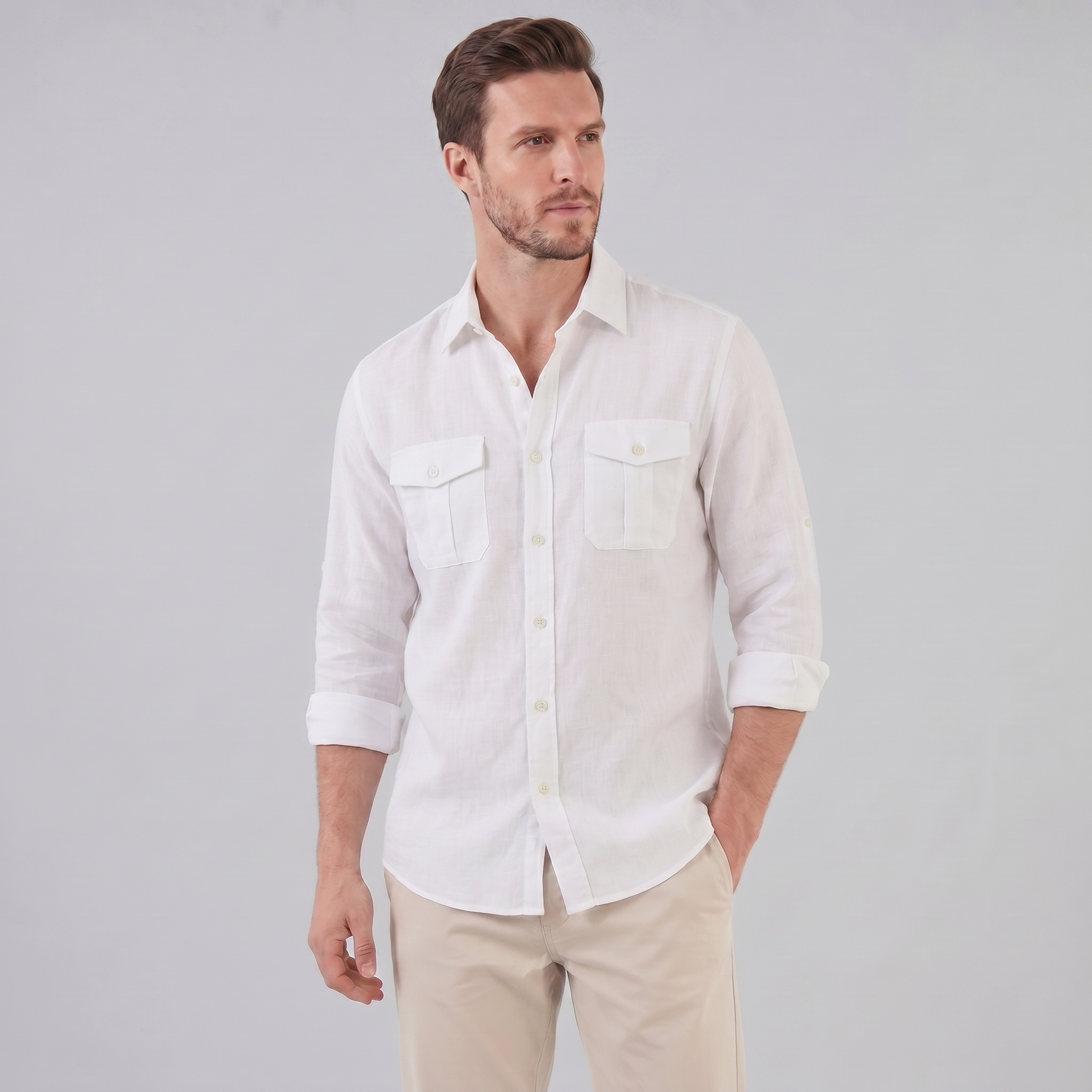 Herren Sommerhemd mit Knopfleiste