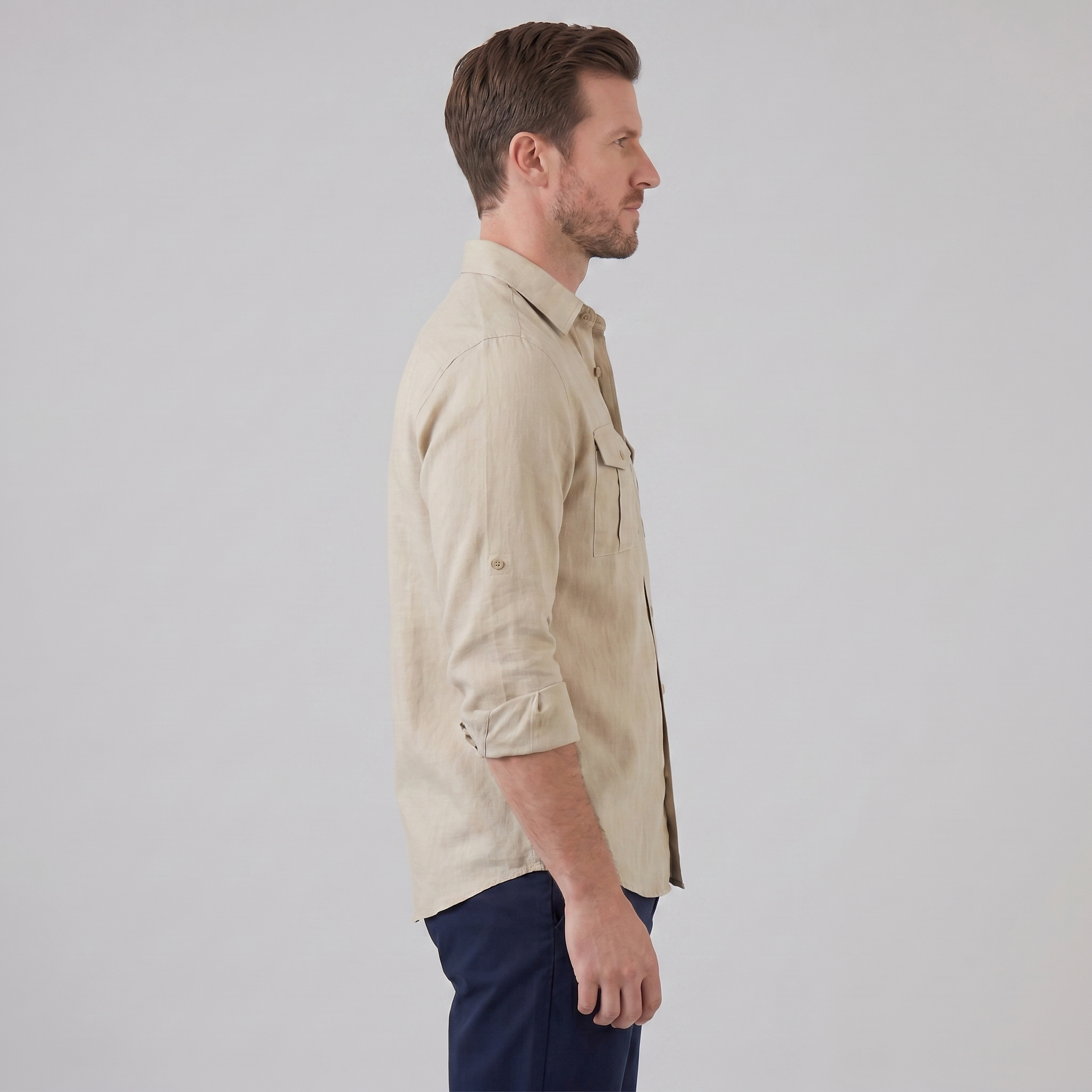 Herren Sommerhemd mit Knopfleiste