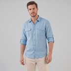 Herren Sommerhemd mit Knopfleiste