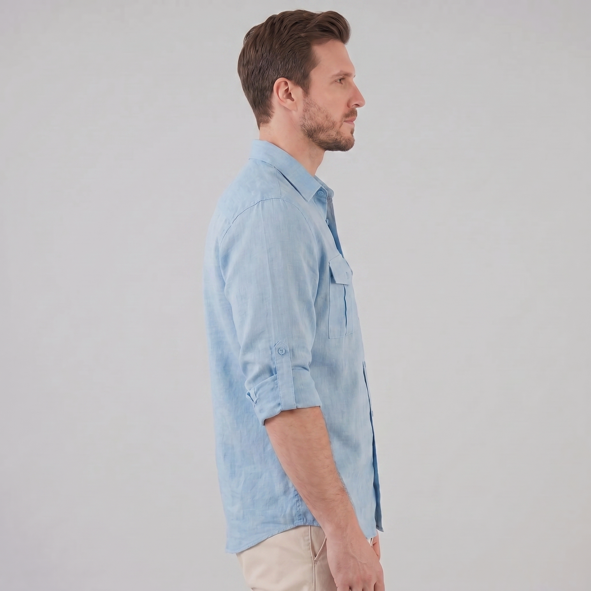 Herren Sommerhemd mit Knopfleiste