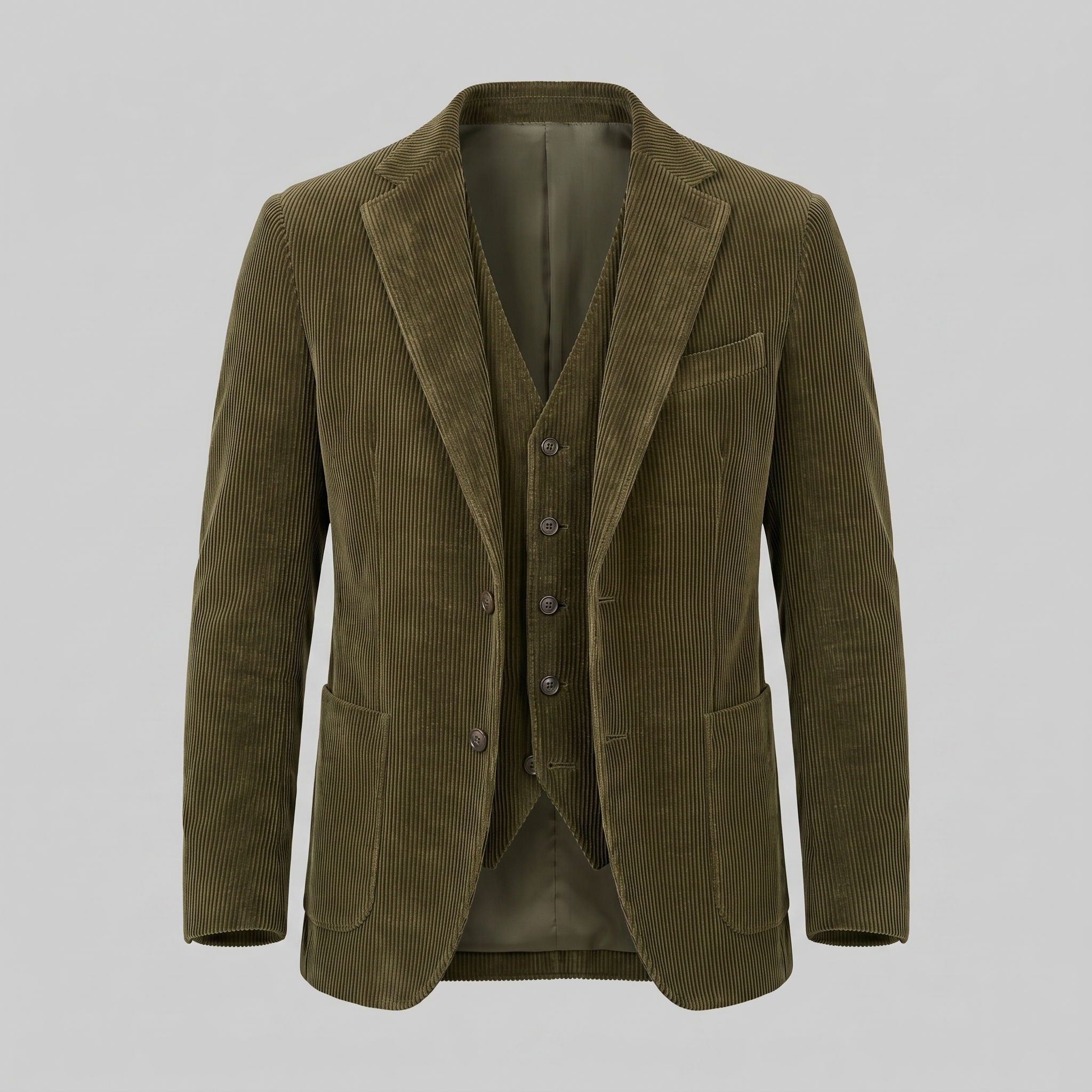Herren-Blazer aus Cord mit passender Weste