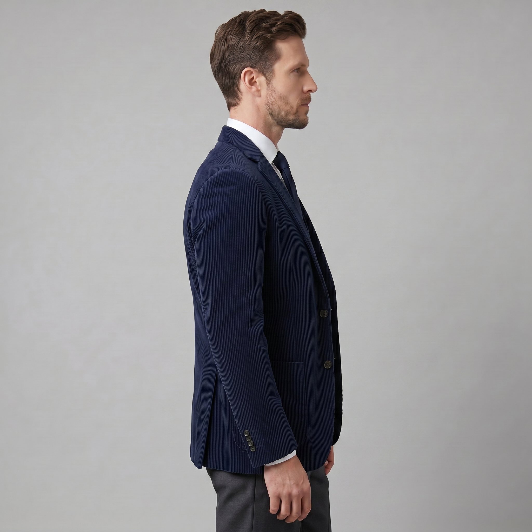 Herren-Blazer aus Cord mit passender Weste