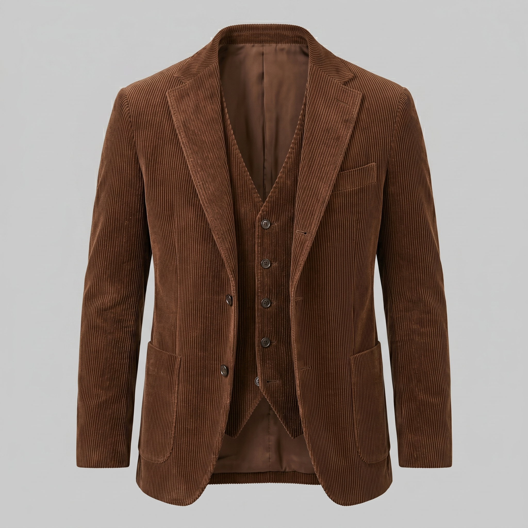 Herren-Blazer aus Cord mit passender Weste