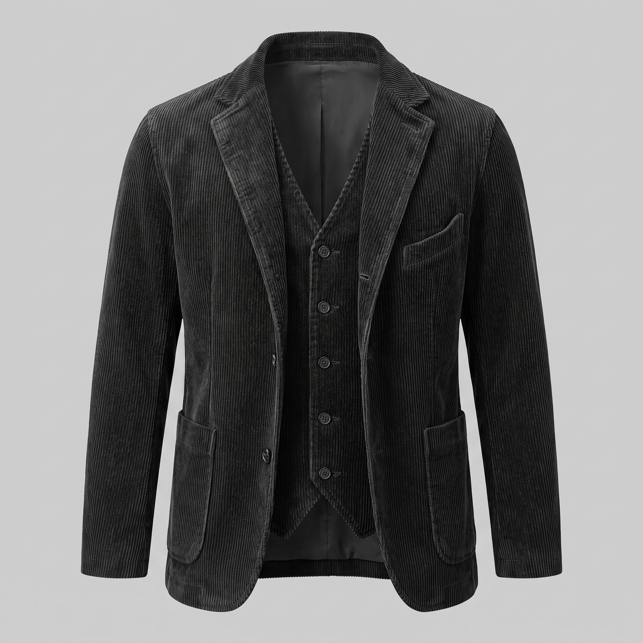 Herren-Blazer aus Cord mit passender Weste