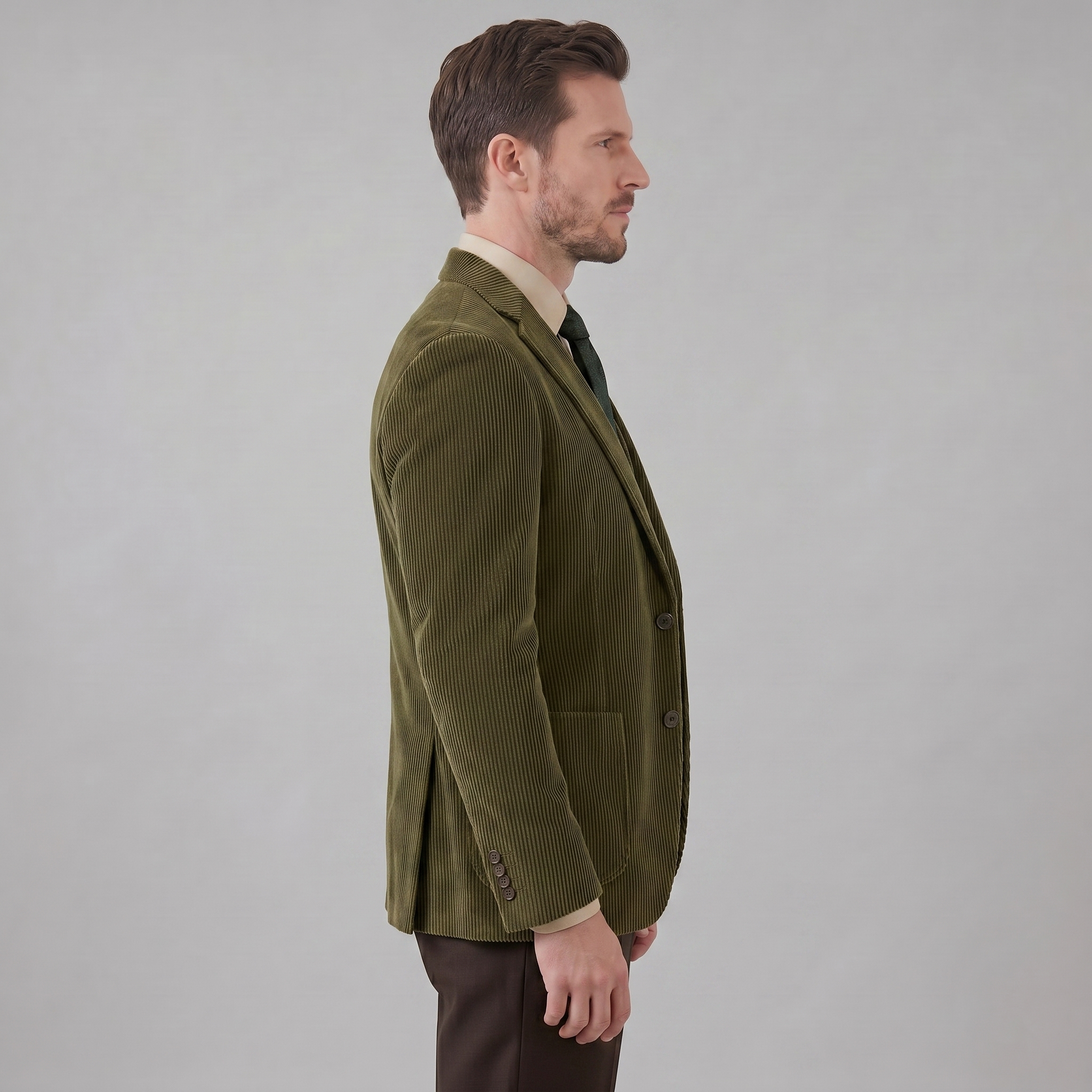 Herren-Blazer aus Cord mit passender Weste