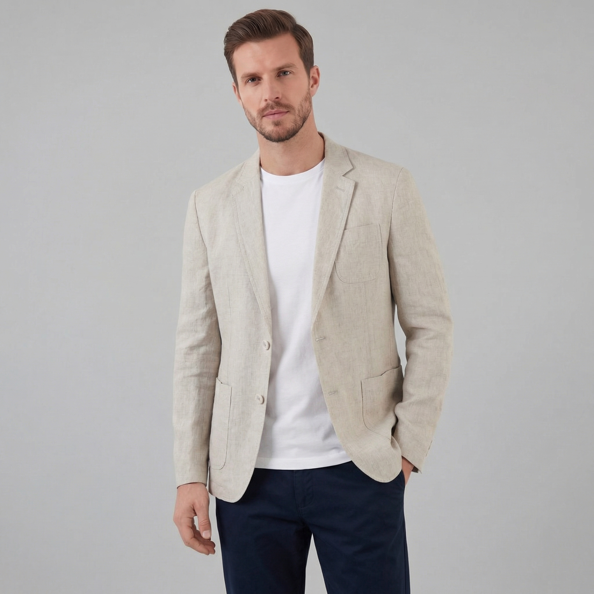 Eleganter Herrenblazer Herren-Leinenblazer
