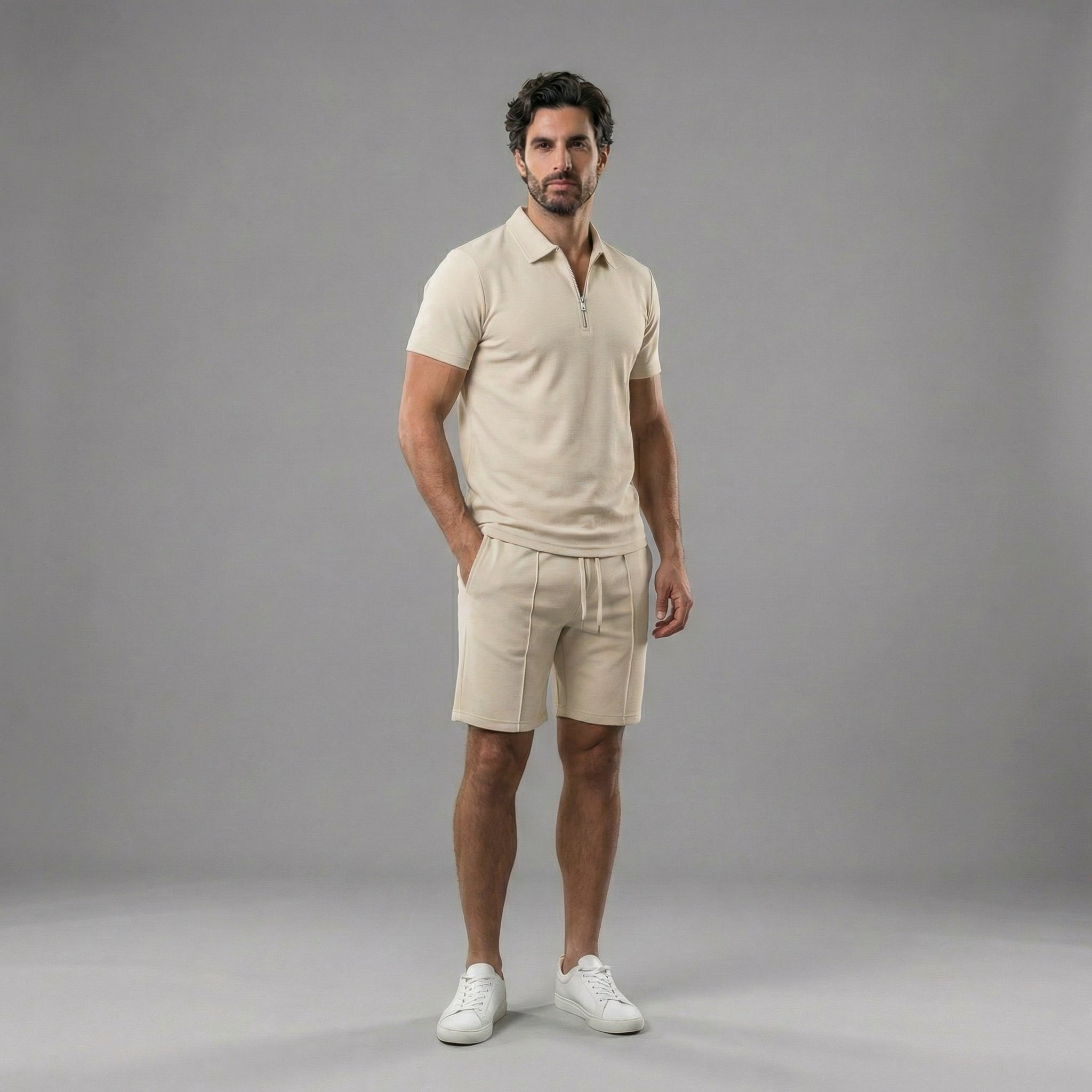 Casual Herren Poloshirt & Shorts Set