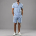 Men's Polo Shirts and Shorts Set for Casual Style