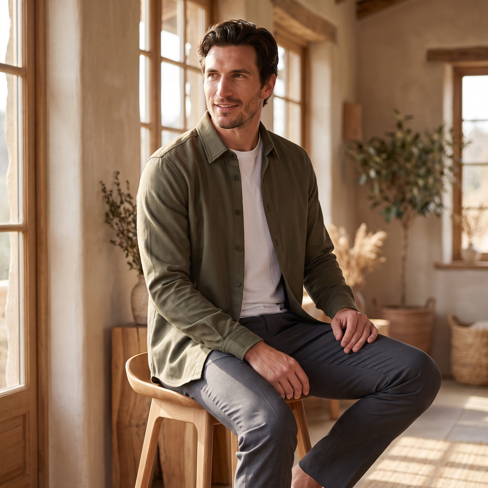 Lässiges Herbst-Overshirt aus Viskose für Herren