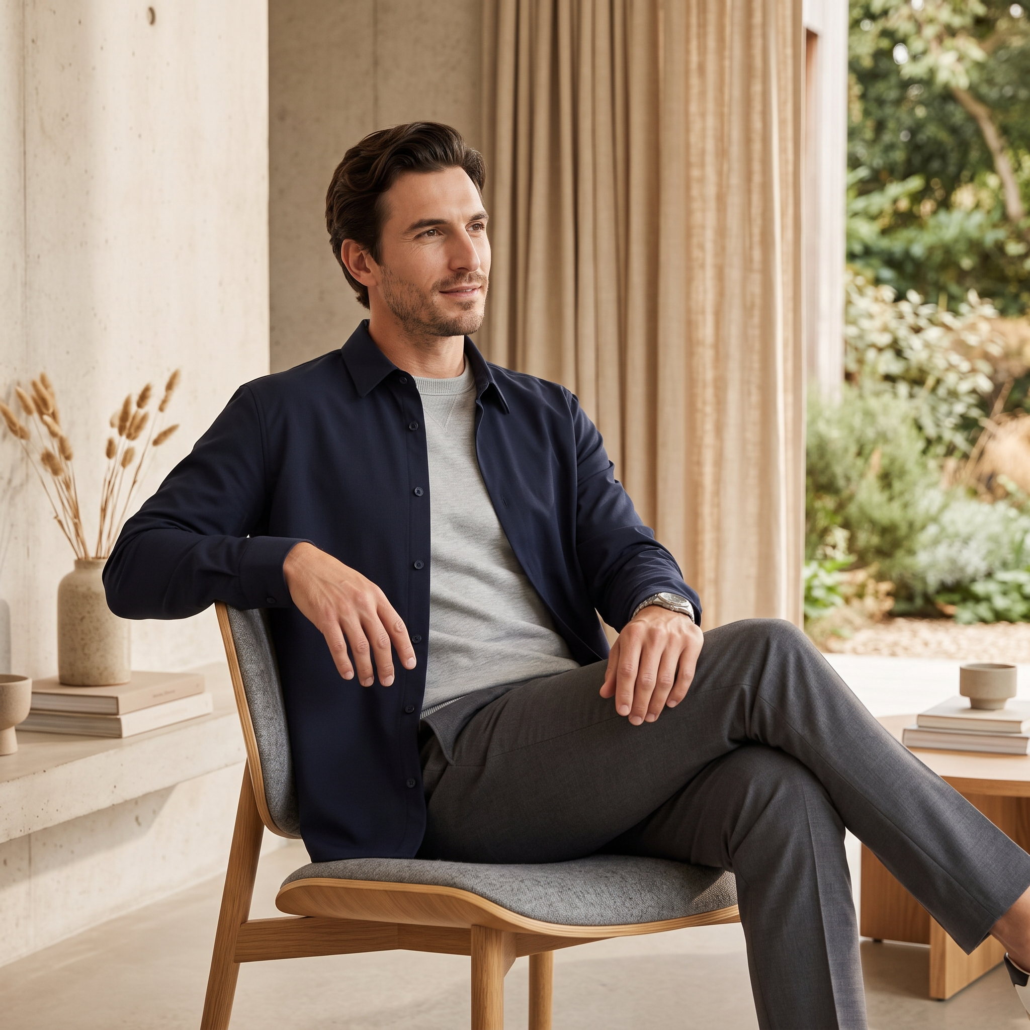 Lässiges Herbst-Overshirt aus Viskose für Herren