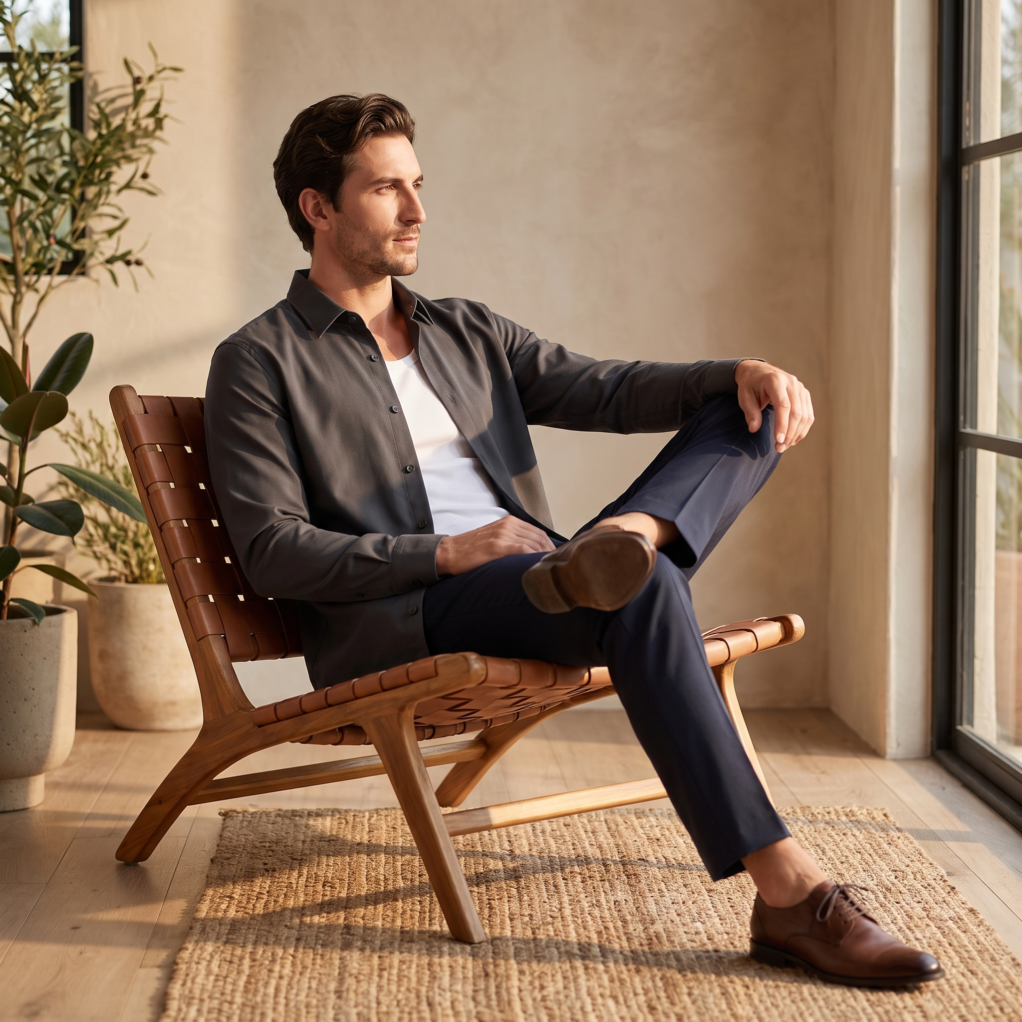 Lässiges Herbst-Overshirt aus Viskose für Herren