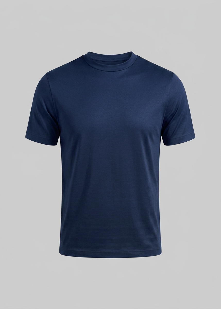 Glänzendes T-Shirt mit Rundhalsausschnitt für Herren
