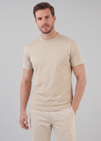 Glänzendes T-Shirt mit Rundhalsausschnitt für Herren