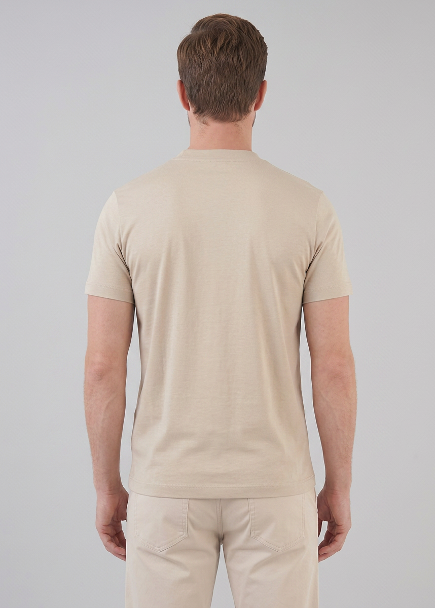 Glänzendes T-Shirt mit Rundhalsausschnitt für Herren