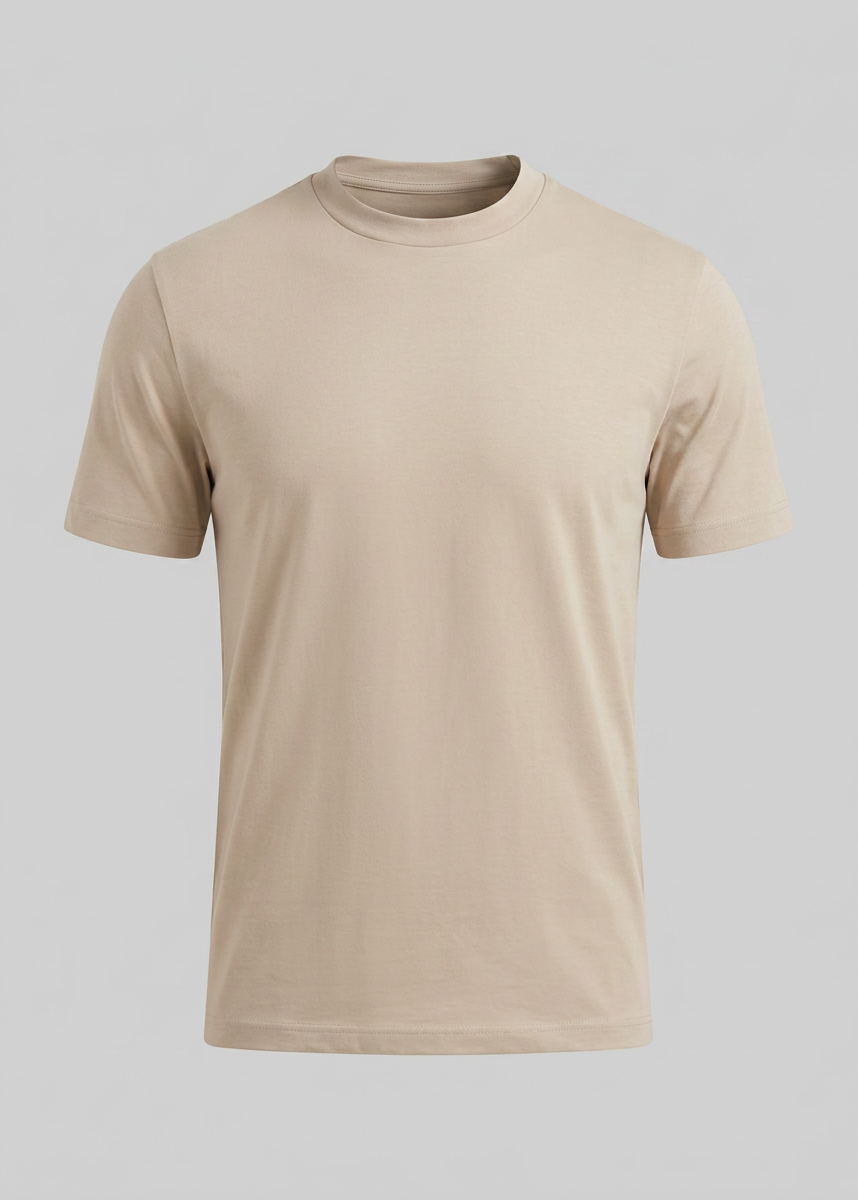 Glänzendes T-Shirt mit Rundhalsausschnitt für Herren