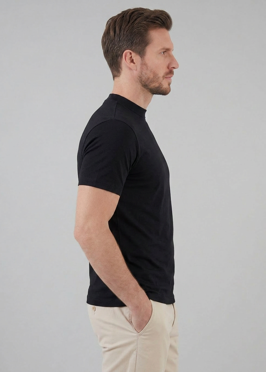 Glänzendes T-Shirt mit Rundhalsausschnitt für Herren