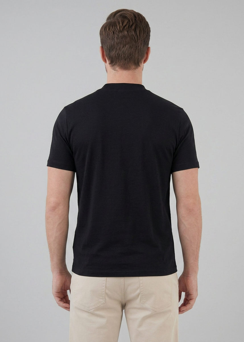Glänzendes T-Shirt mit Rundhalsausschnitt für Herren