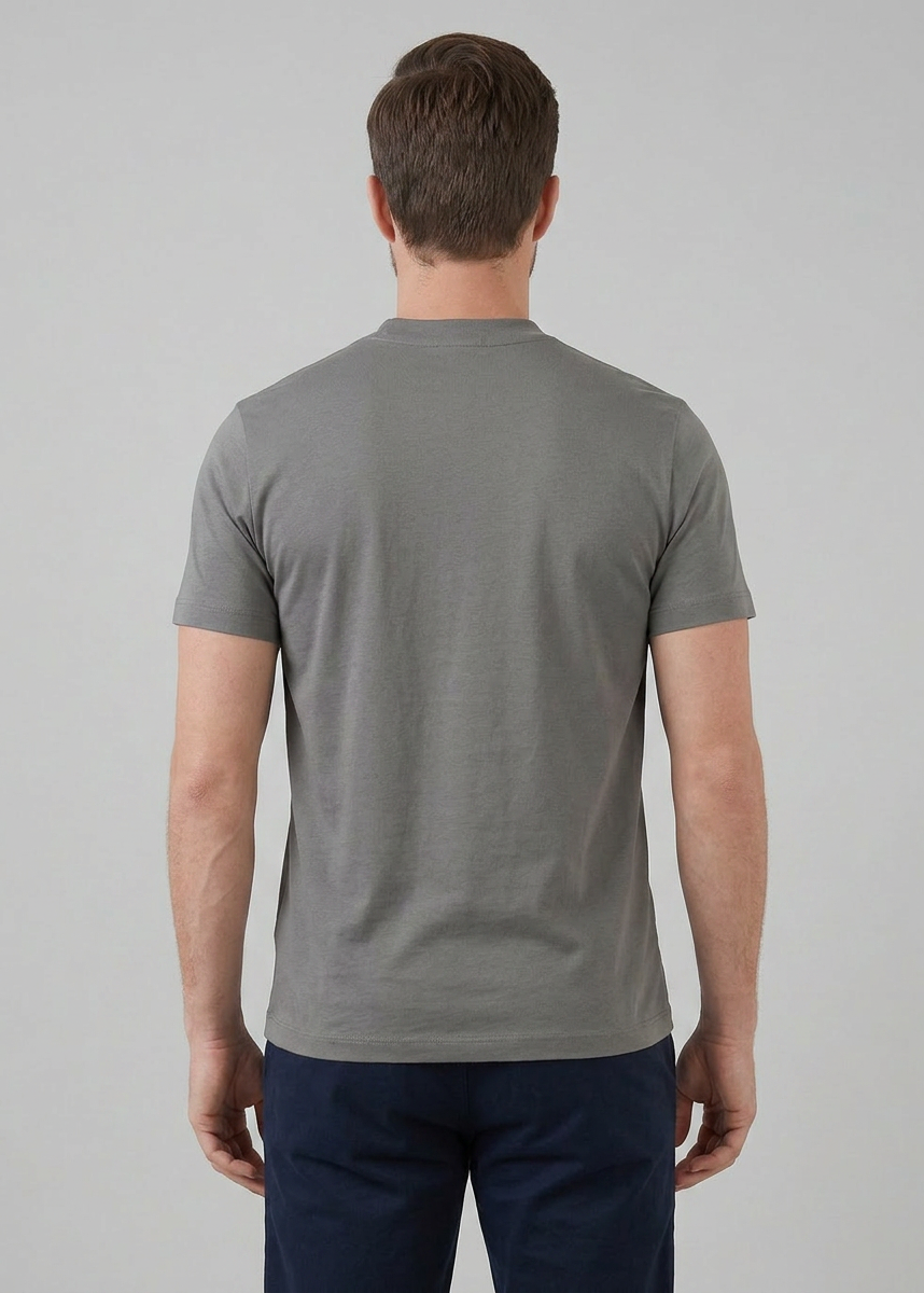 Glänzendes T-Shirt mit Rundhalsausschnitt für Herren