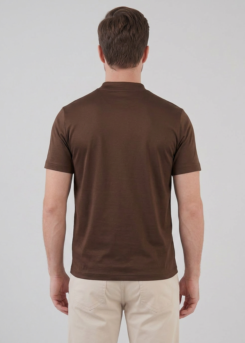 Glänzendes T-Shirt mit Rundhalsausschnitt für Herren