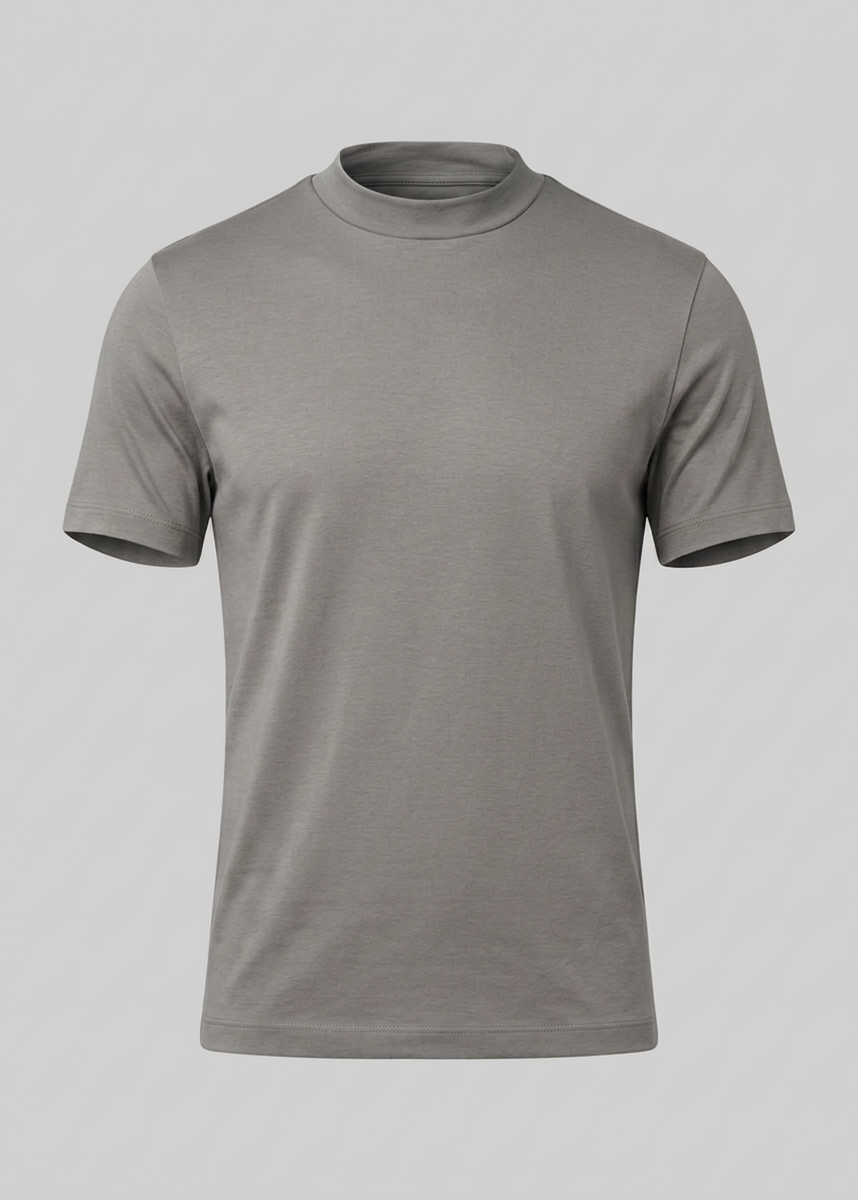 Glänzendes T-Shirt mit Rundhalsausschnitt für Herren