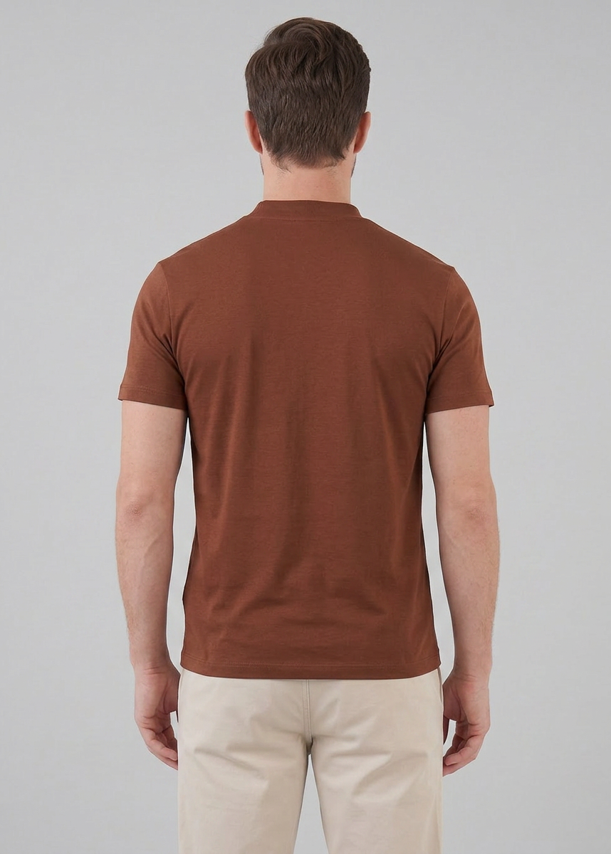 Glänzendes T-Shirt mit Rundhalsausschnitt für Herren