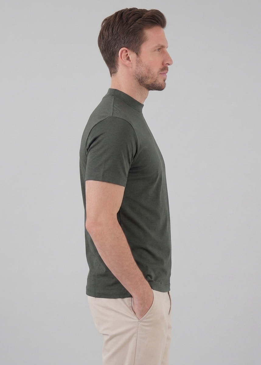 Glänzendes T-Shirt mit Rundhalsausschnitt für Herren