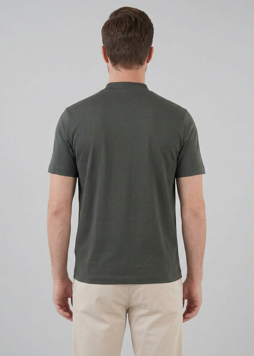 Glänzendes T-Shirt mit Rundhalsausschnitt für Herren