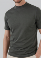 Glänzendes T-Shirt mit Rundhalsausschnitt für Herren
