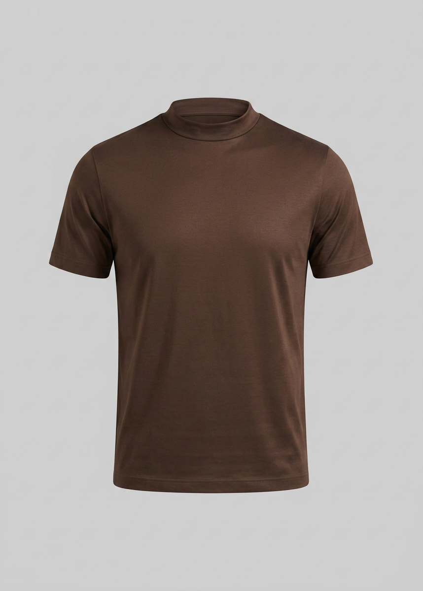 Glänzendes T-Shirt mit Rundhalsausschnitt für Herren