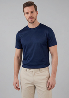 Glänzendes T-Shirt mit Rundhalsausschnitt für Herren
