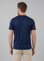 Glänzendes T-Shirt mit Rundhalsausschnitt für Herren
