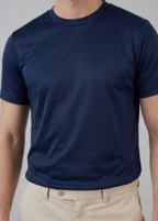 Glänzendes T-Shirt mit Rundhalsausschnitt für Herren