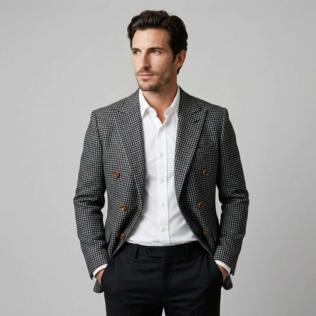 Slim-Fit-Blazer mit Zweireiher-Schliessung für Herren