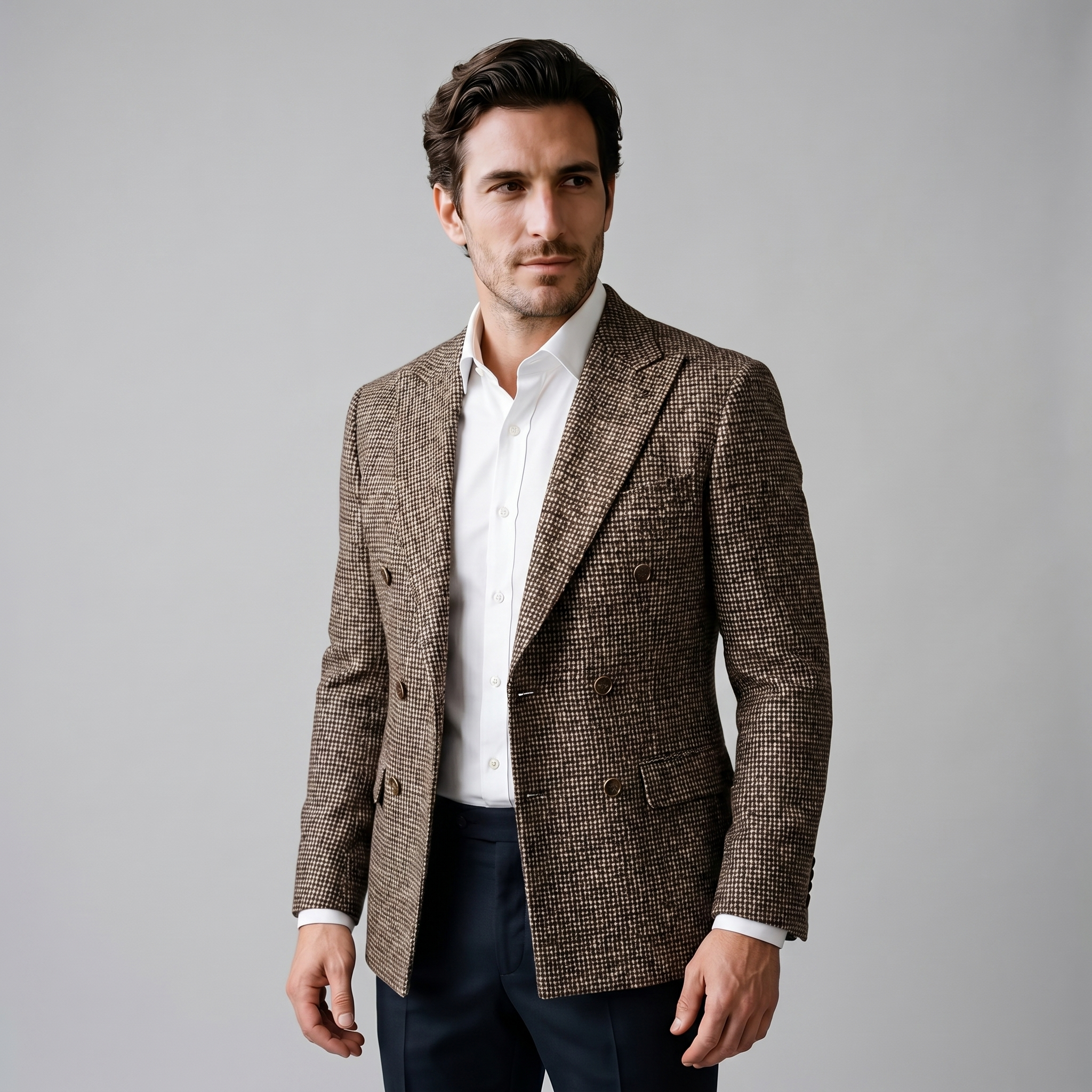 Slim-Fit-Blazer mit Zweireiher-Schliessung für Herren