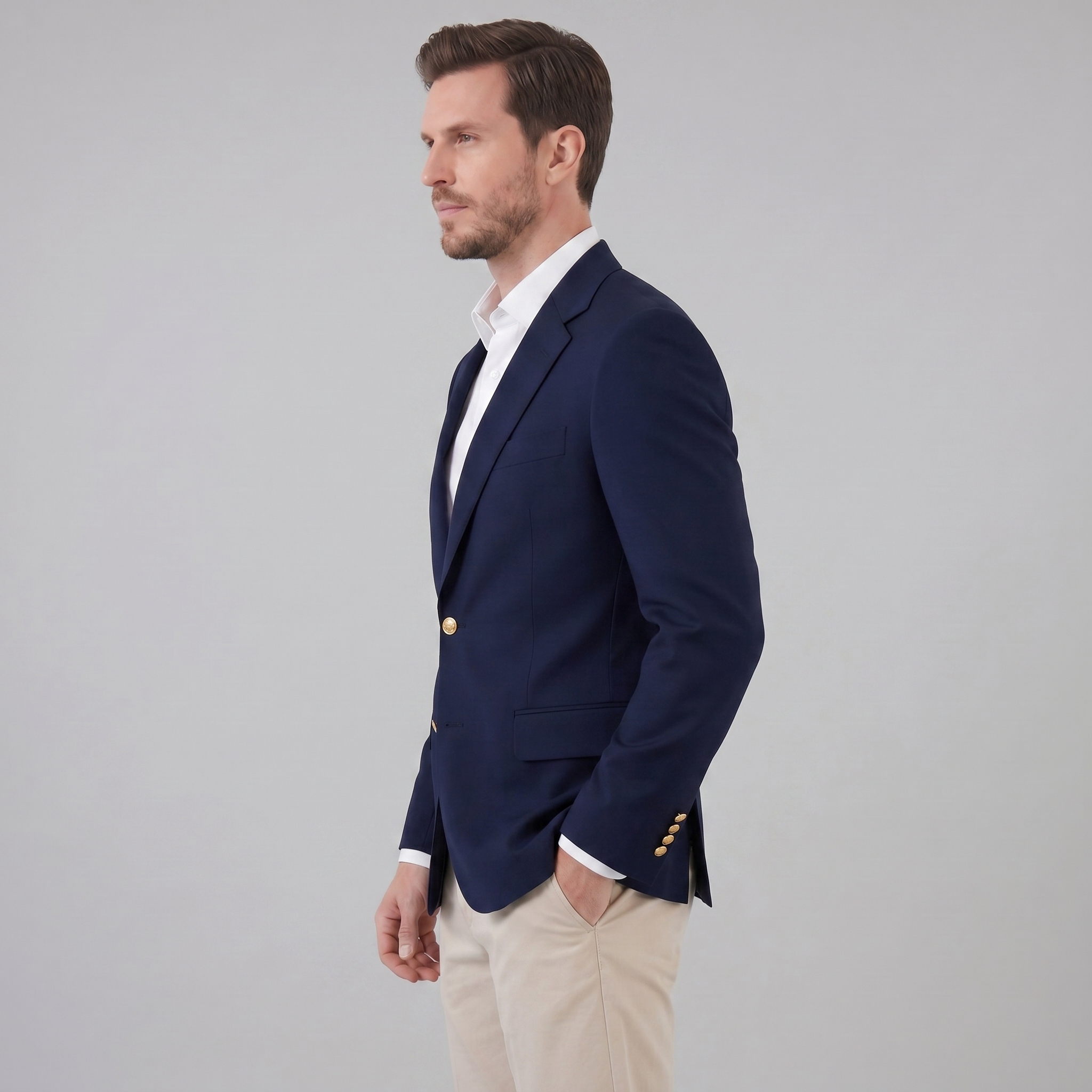 Massgeschneiderter marineblauer Blazer für Herren für festliche Anlässe