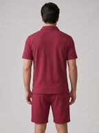 Set aus strukturiertem Polohemd und Shorts für Herren