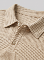 Set aus strukturiertem Polohemd und Shorts für Herren