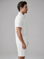 Set aus strukturiertem Polohemd und Shorts für Herren