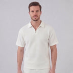 Herren Waffelstrick Sommer-Set mit T-Shirt & Shorts