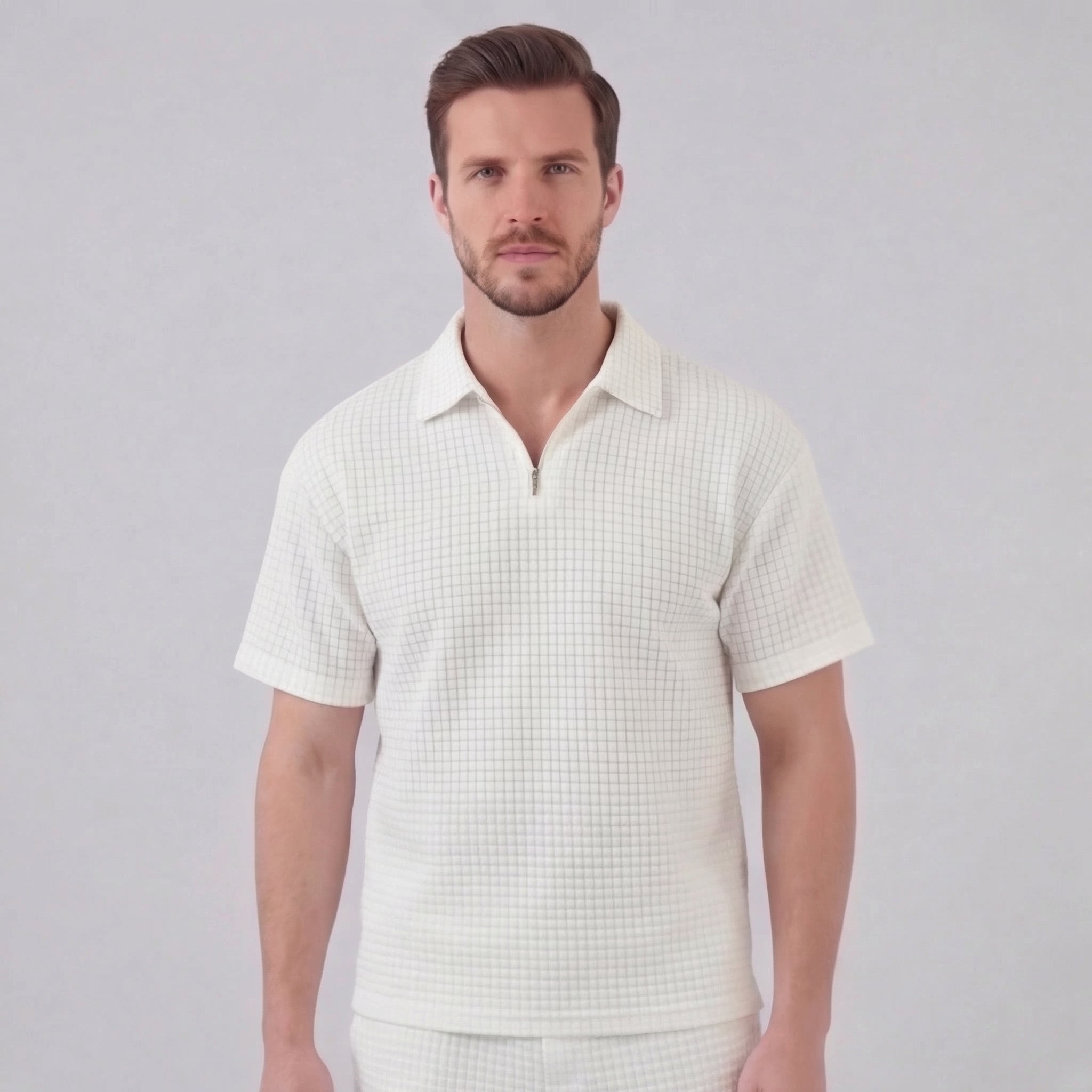 Herren Waffelstrick Sommer-Set mit T-Shirt & Shorts