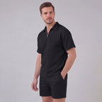 Herren Waffelstrick Sommer-Set mit T-Shirt & Shorts