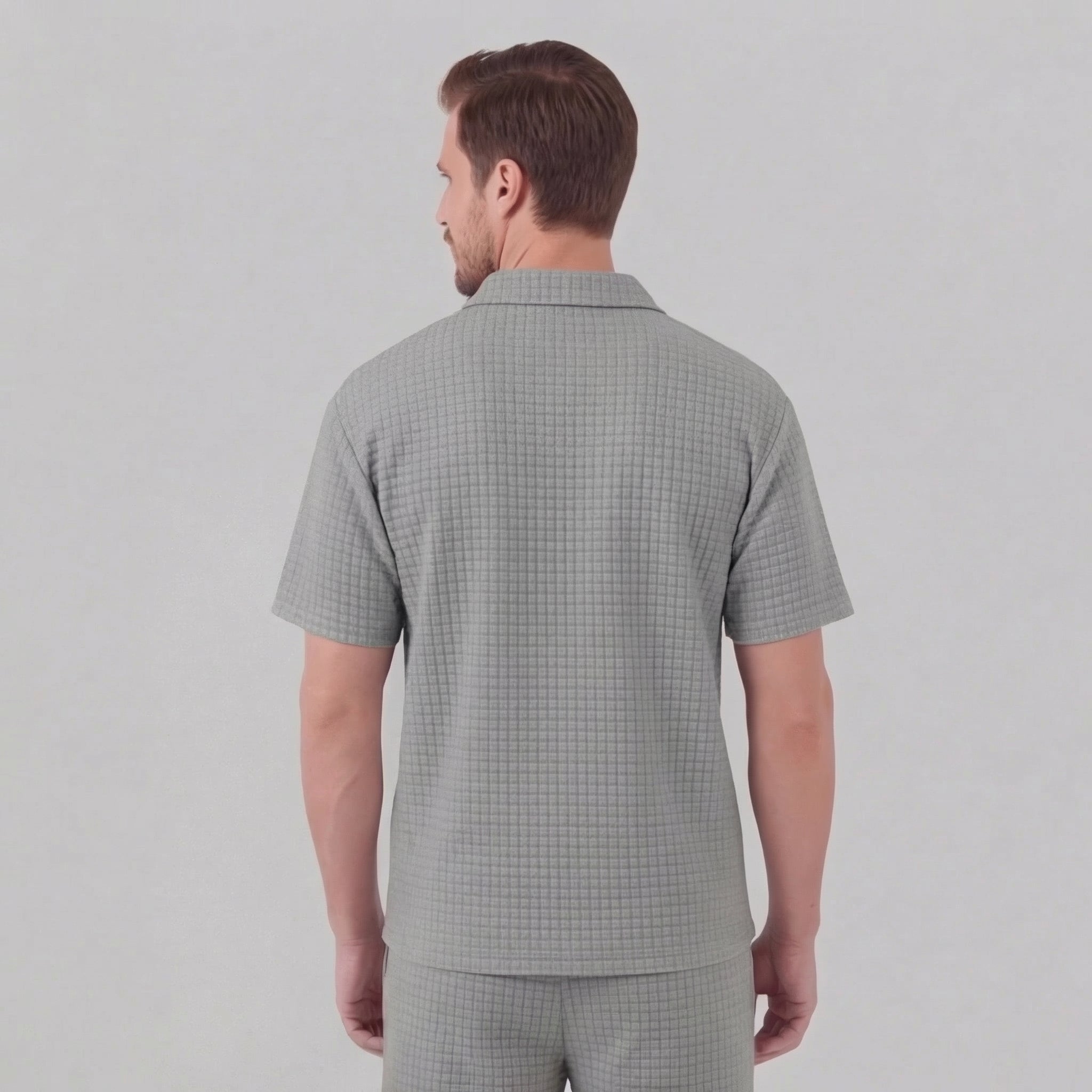 Herren Waffelstrick Sommer-Set mit T-Shirt & Shorts