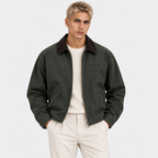 Herren Canvasjacke mit Cordkragen