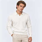 Herren Strickpolopullover mit offenem Kragen