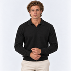 Herren Strickpolopullover mit offenem Kragen
