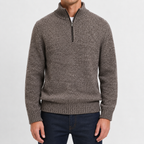 Herren Pullover mit Viertelreißverschluss Bequem und Lässig