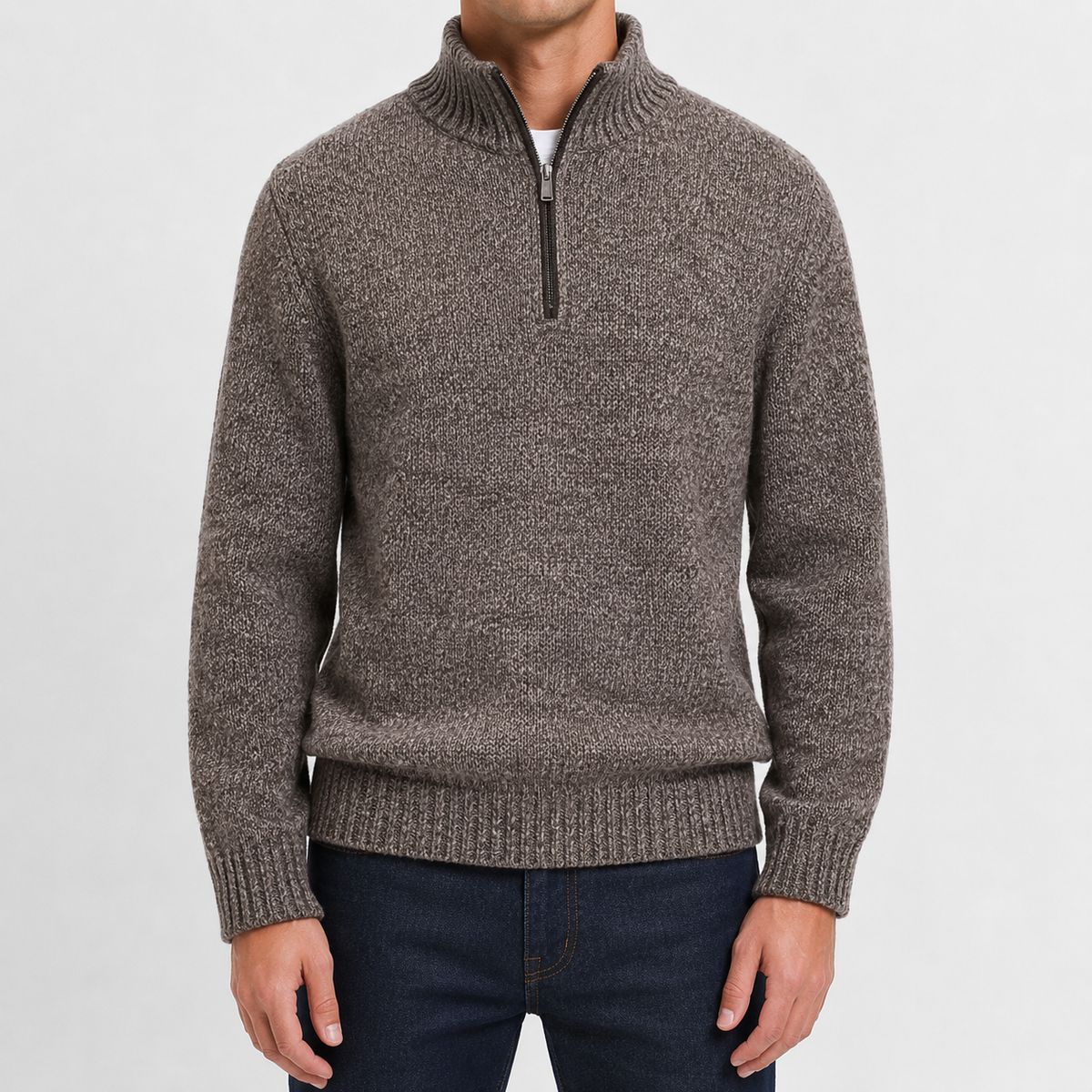 Herren Pullover mit Viertelreißverschluss Bequem und Lässig