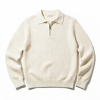 Pull en maille côtelée pour homme avec fermeture éclair quart